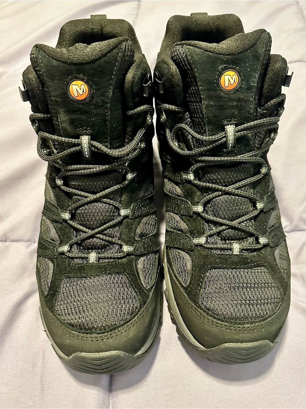 Men’s Moab 3 Merrell Black Hiking Boots Size 12.5. LIKE NEW!!!